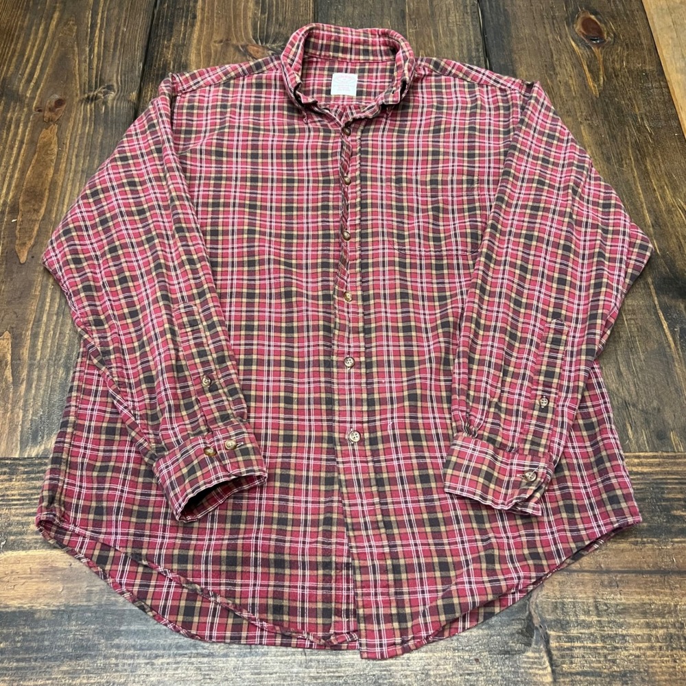 Brooks Brothers 346 Plaid Button Down Shirt Mens Size Medium Long Sleeve‎ Cotton